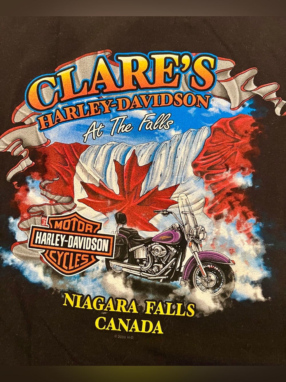 Official Harley-Davidson Niagara Falls, Black T-Shirt Men’s XL 🍁🏍️